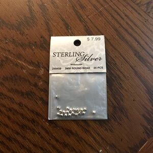 Sterling Silver 925 3 mm Round Beads 20 Pieces Jewelry Making Supplies